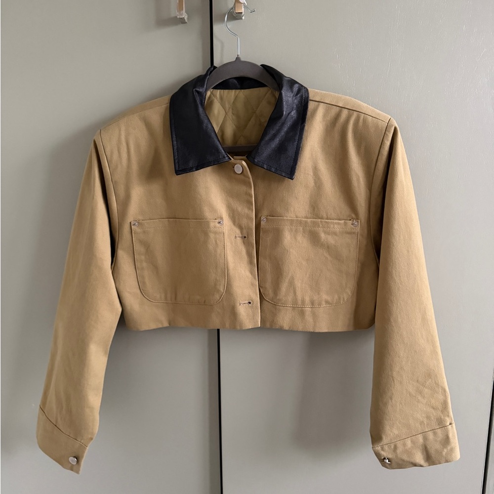 Storets Tan Utility Jacket with Black Collar